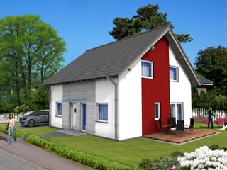 Massivhaus Classic von Siegerland Massivhaus Schlüsselfertig ab 163750€, Satteldach-Klassiker Außenansicht 1