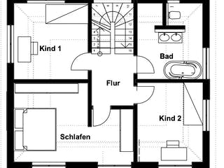 Fertighaus Clemensberg von Becker 360 Schlüsselfertig ab 292900€, Stadtvilla Grundriss 2