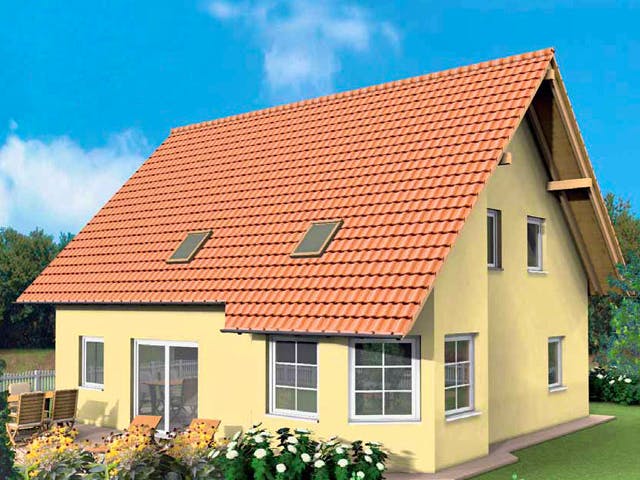 Massivhaus Clever von Wagener Systemhausbau Schlüsselfertig ab 183000€, Satteldach-Klassiker Außenansicht 1
