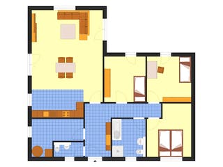 Fertighaus Comfort 121 von DIG-Haus Vertriebs Schlüsselfertig ab 202000€, Bungalow Grundriss 1