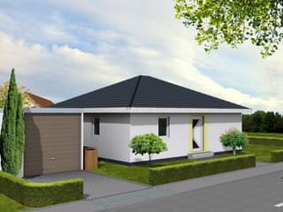 Fertighaus Comfort 81 von DIG-Haus Vertriebs Schlüsselfertig ab 155000€, Satteldach-Klassiker Außenansicht 2