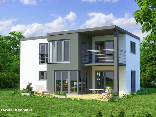 Massivhaus Concept Design 108 von FAVORIT Massivhaus Schlüsselfertig ab 312900€, Cubushaus Außenansicht 1 Massivhaus Concept Design 108 von FAVORIT Massivhaus Schlüsselfertig ab 312900€, Cubushaus Außenansicht 1