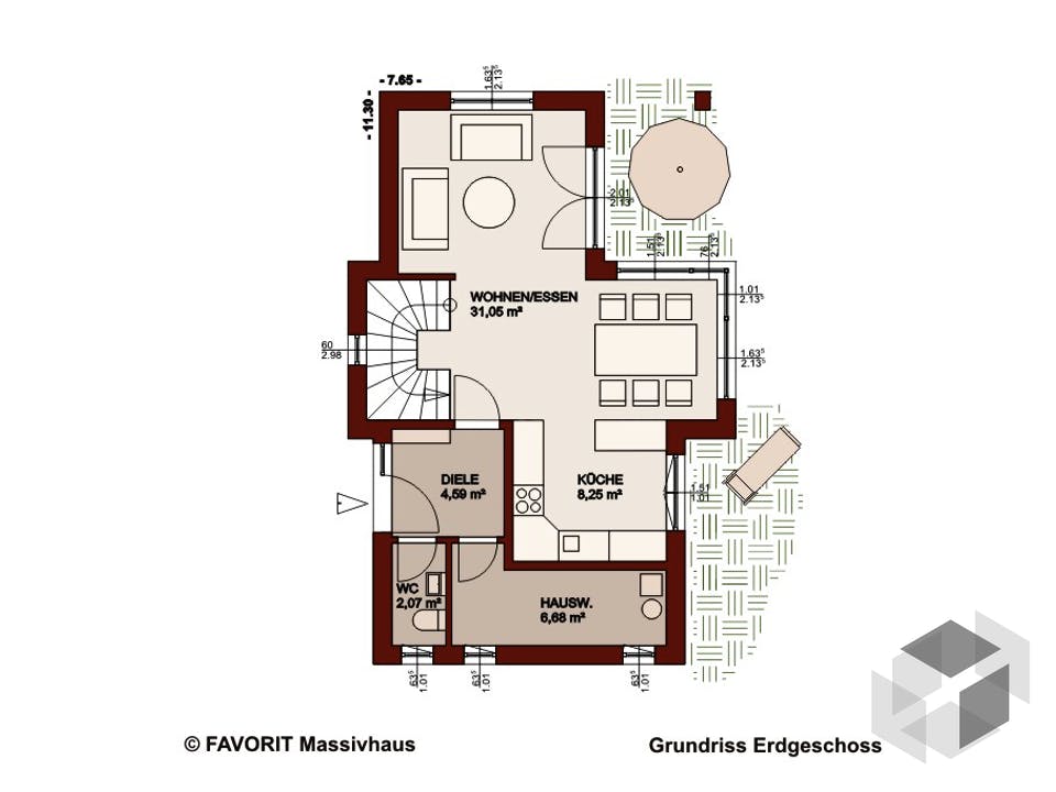 Concept Design 108 von Favorit Massivhaus Grundriss