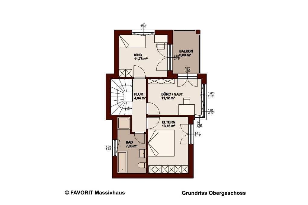 Massivhaus Concept Design 108 von Favorit Massivhaus Schlüsselfertig ab 312900€, Cubushaus Grundriss 2