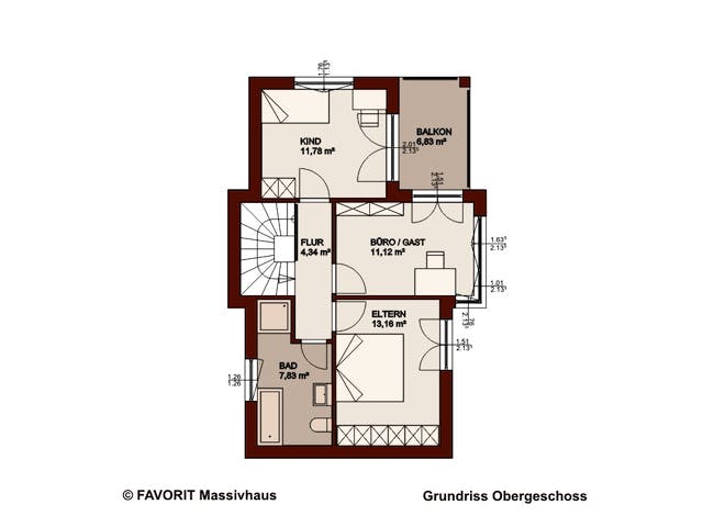 Massivhaus Concept Design 108 von FAVORIT Massivhaus Schlüsselfertig ab 312900€, Cubushaus Grundriss 2