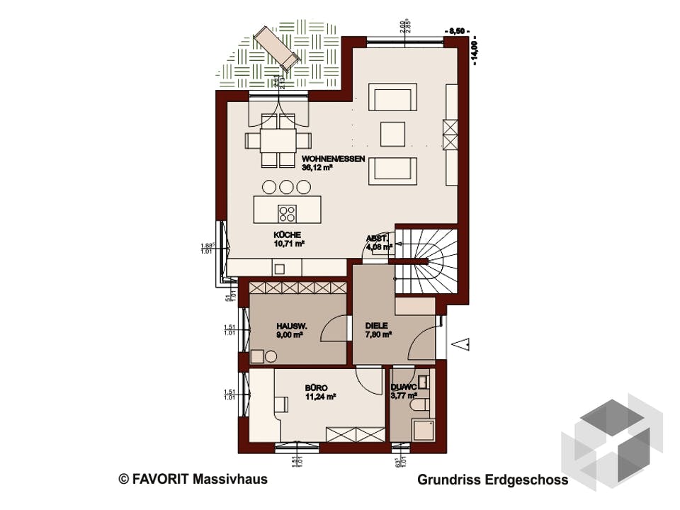 Concept Design 149 von Favorit Massivhaus Grundriss