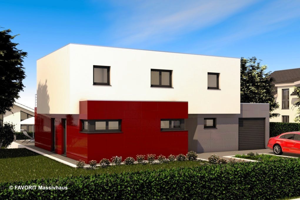 Massivhaus Concept Design 162 von Favorit Massivhaus Schlüsselfertig ab 420650€, Cubushaus Außenansicht 2