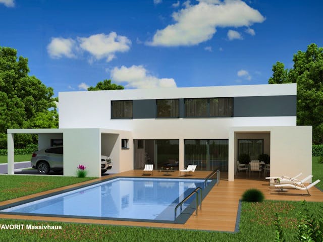 Massivhaus Concept Design 198 von FAVORIT Massivhaus Schlüsselfertig ab 497270€, Cubushaus Außenansicht 1 Massivhaus Concept Design 198 von FAVORIT Massivhaus Schlüsselfertig ab 497270€, Cubushaus Außenansicht 1