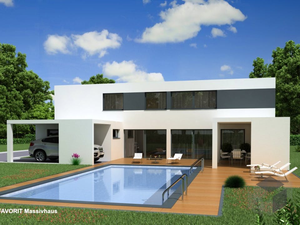 Concept Design 198 von Favorit Massivhaus Außenansicht