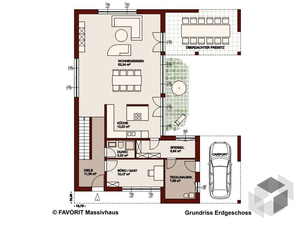Concept Design 198 von Favorit Massivhaus Grundriss