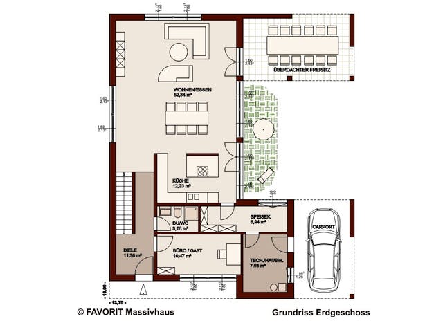 Massivhaus Concept Design 198 von FAVORIT Massivhaus Schlüsselfertig ab 497270€, Cubushaus Grundriss 1