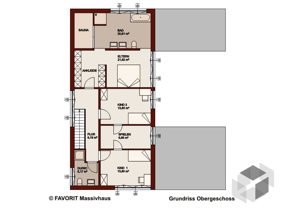 Concept Design 198 von Favorit Massivhaus Grundriss