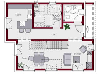Massivhaus Concept 1.0 P von Ein SteinHaus Ausbauhaus ab 179990€, Pultdachhaus Grundriss 1