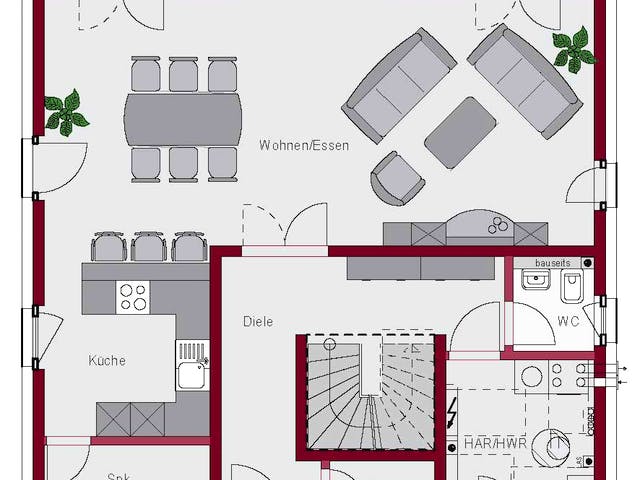 Massivhaus Concept 11.0 von Ein SteinHaus Ausbauhaus ab 155990€, Satteldach-Klassiker Grundriss 1
