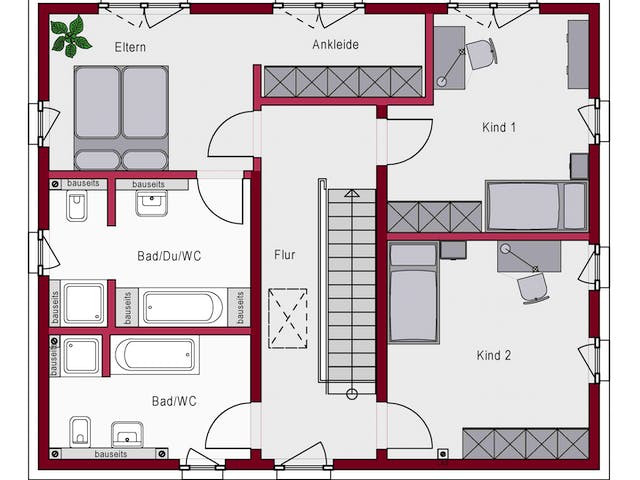 Massivhaus Concept 3.0 S von Ein SteinHaus Ausbauhaus ab 164990€, Stadtvilla Grundriss 2