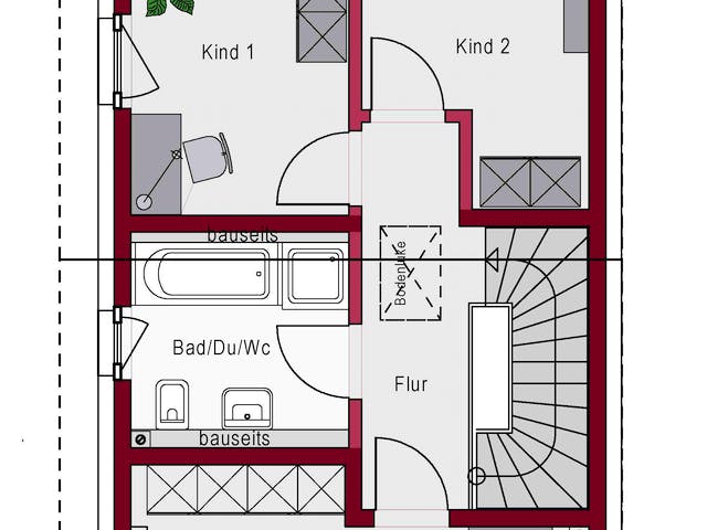 Massivhaus Concept 4.0 D von Ein SteinHaus Ausbauhaus ab 141990€, Satteldach-Klassiker Grundriss 2
