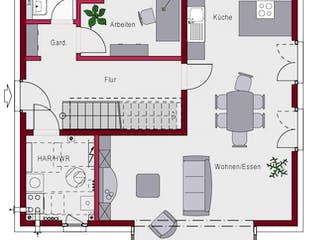 Massivhaus Concept 4.1 von Ein SteinHaus Ausbauhaus ab 142990€, Satteldach-Klassiker Grundriss 1