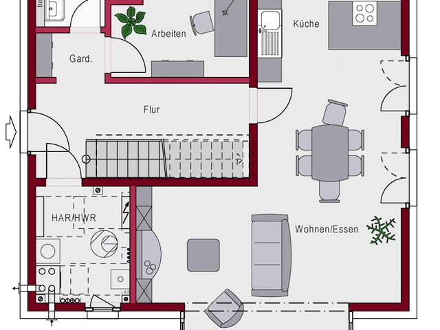 Massivhaus Concept 4.1 von Ein SteinHaus Ausbauhaus ab 142990€, Satteldach-Klassiker Grundriss 1
