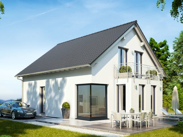 Massivhaus Concept 5.0 von Ein SteinHaus Ausbauhaus ab 129990€, Satteldach-Klassiker Außenansicht 1