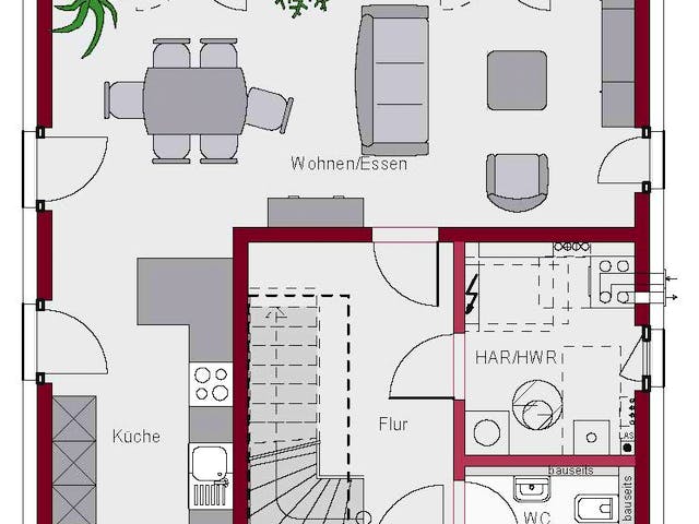 Massivhaus Concept 5.0 von Ein SteinHaus Ausbauhaus ab 129990€, Satteldach-Klassiker Grundriss 1