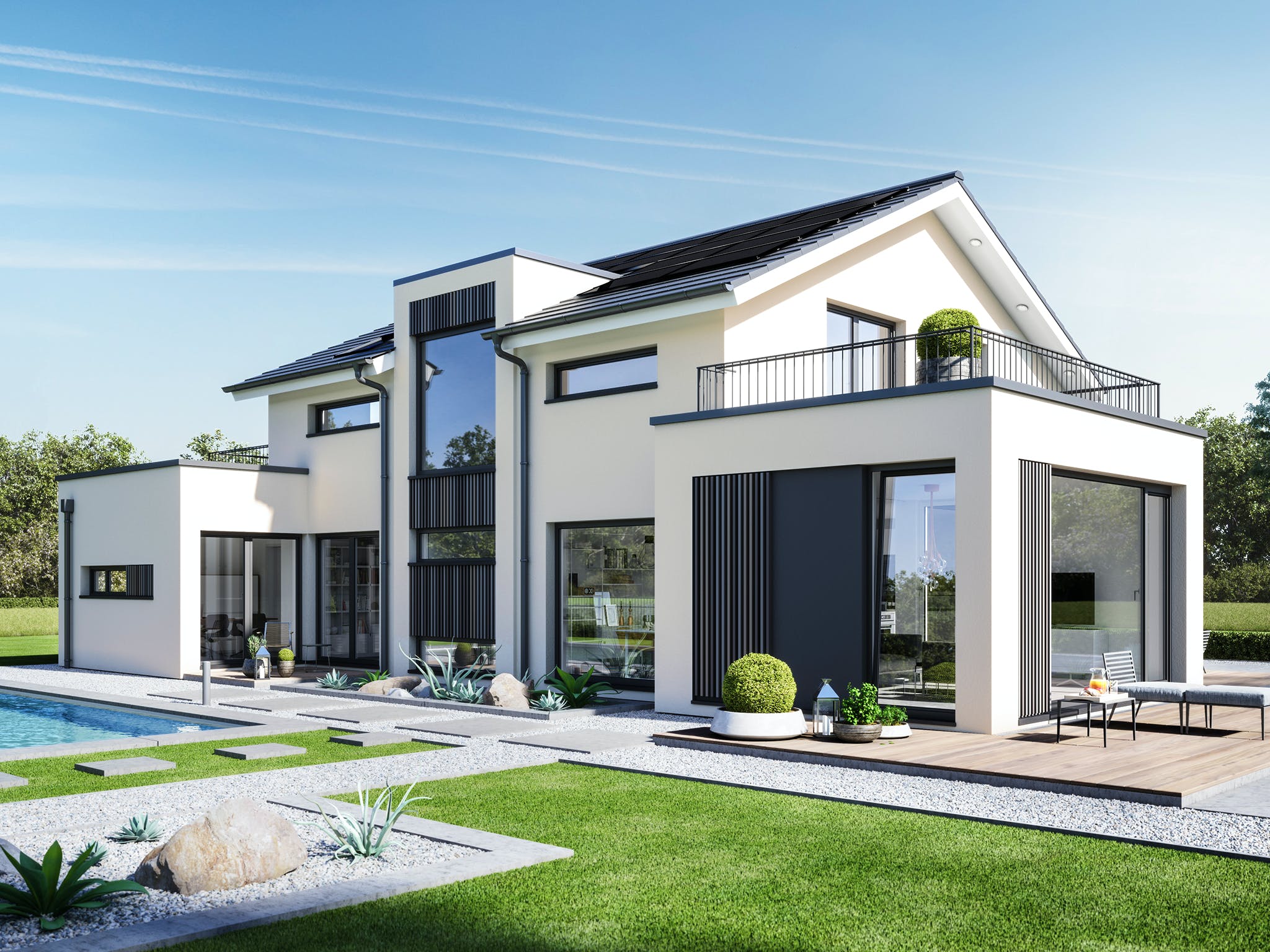 Fertighaus CONCEPT-M 154 Hannover von Bien-Zenker Schlüsselfertig ab 528934€, Satteldach-Klassiker Außenansicht 1