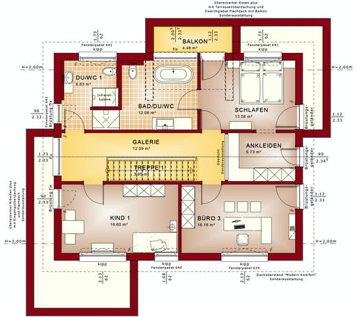 Fertighaus CONCEPT-M 155 Leipzig von Bien-Zenker Schlüsselfertig ab 475847€, Satteldach-Klassiker Grundriss 2