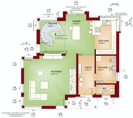 Fertighaus CONCEPT-M 159 Bad Vilbel von Bien-Zenker Schlüsselfertig ab 459754€, Satteldach-Klassiker Grundriss 1