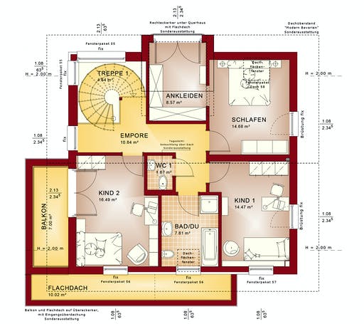 Fertighaus CONCEPT-M 159 Bad Vilbel von Bien-Zenker Schlüsselfertig ab 459754€, Satteldach-Klassiker Grundriss 2