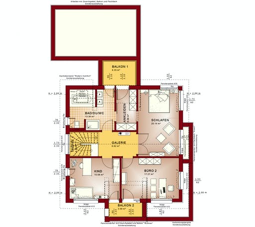 Fertighaus CONCEPT-M 166 Erfurt von Bien-Zenker Schlüsselfertig ab 519296€, Satteldach-Klassiker Grundriss 2
