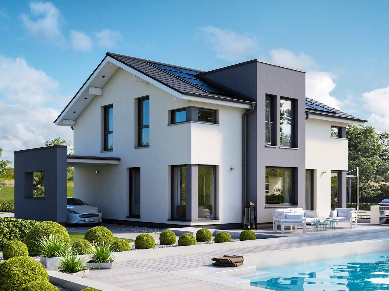 Fertighaus CONCEPT-M 167 Rheinbach von Bien-Zenker Schlüsselfertig ab 569930€, Satteldach-Klassiker Außenansicht 1