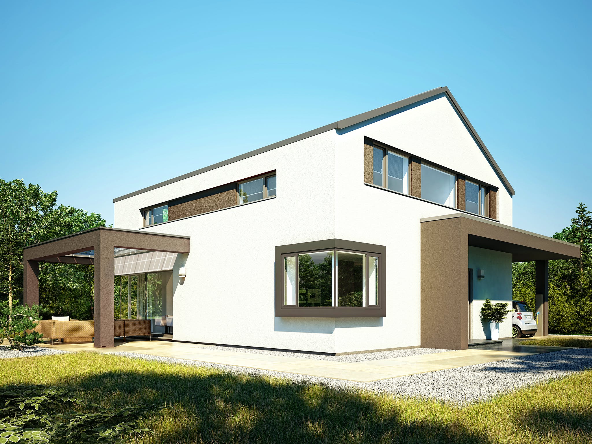 Fertighaus CONCEPT-M 172 Köln von Bien-Zenker Schlüsselfertig ab 630540€, Satteldach-Klassiker Außenansicht 2