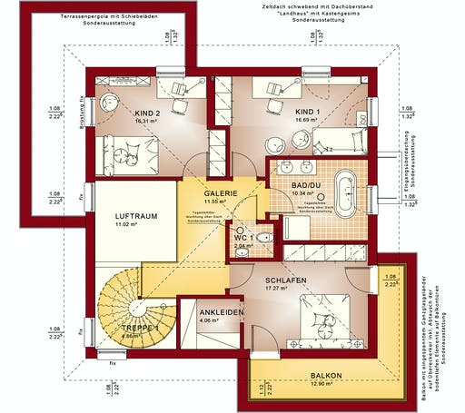Fertighaus CONCEPT-M 193 Potsdam von Bien-Zenker Schlüsselfertig ab 566340€, Stadtvilla Grundriss 2