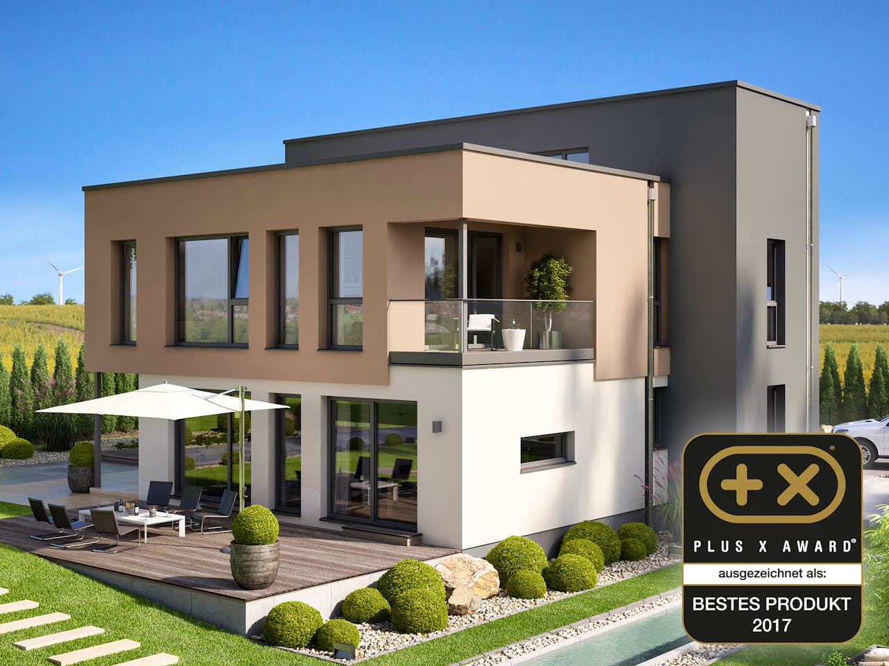 Fertighaus CONCEPT-M 198 Mülheim-Kärlich von Bien-Zenker Schlüsselfertig ab 637715€, Cubushaus Außenansicht 1