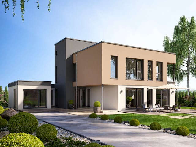 Fertighaus CONCEPT-M 198 Mülheim-Kärlich von Bien-Zenker Schlüsselfertig ab 637715€, Cubushaus Außenansicht 2