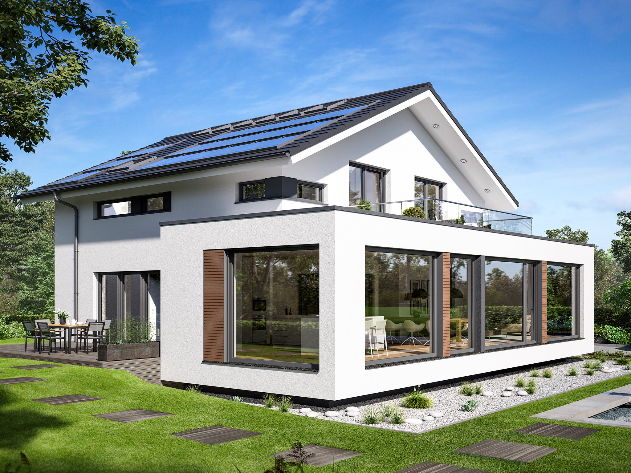 Fertighaus CONCEPT-M 210 Günzburg von Bien-Zenker Schlüsselfertig ab 705762€, Satteldach-Klassiker Außenansicht 1