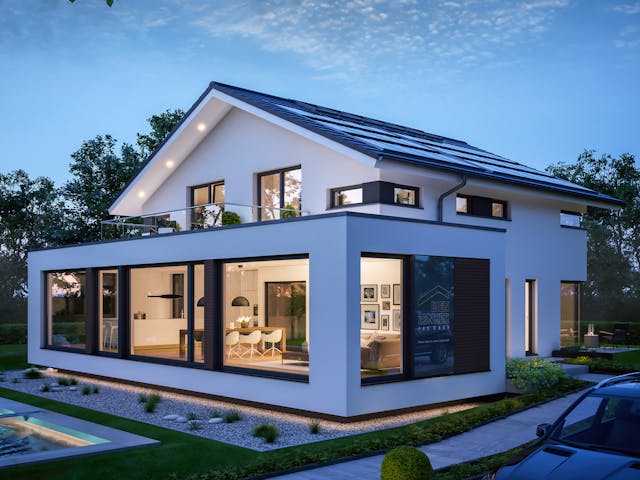 Fertighaus CONCEPT-M 210 Günzburg von Bien-Zenker Schlüsselfertig ab 834028€, Satteldach-Klassiker Außenansicht 4