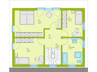 Fertighaus Contur 2 V1 von massa haus Ausbauhaus ab 83999€, Pultdachhaus Grundriss 2