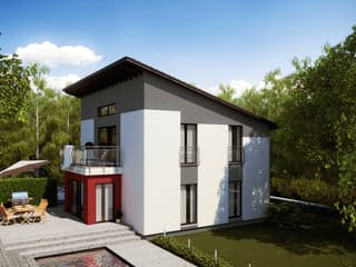 Fertighaus Contur 2 V2 von massa haus Ausbauhaus ab 98999€, Pultdachhaus Außenansicht 1