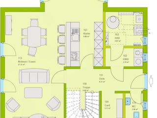 Fertighaus Contur 2 V2 von massa haus Ausbauhaus ab 98999€, Pultdachhaus Grundriss 2
