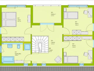 Fertighaus Contur 3 von massa haus Ausbauhaus ab 108999€, Pultdachhaus Grundriss 1