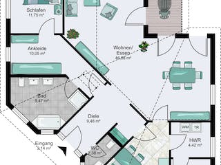 Fertighaus Cordoba von STREIF Haus, Bungalow Grundriss 1
