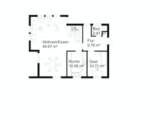 Fertighaus Cornelia von Ludwig Andrä Holzbau Schlüsselfertig ab 293667€, Satteldach-Klassiker Grundriss 2