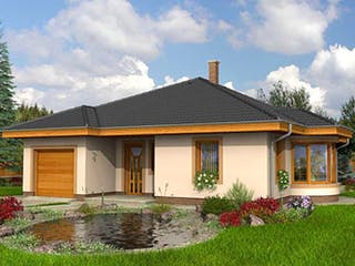 Massivhaus Bungalow CWB 18 von CMF Creativ Massiv Flexibel HAUSBAU Schlüsselfertig ab 183100€, Bungalow Außenansicht 1