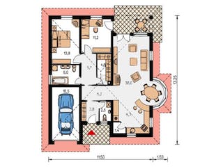 Massivhaus Bungalow CWB 18 von CMF Creativ Massiv Flexibel HAUSBAU Schlüsselfertig ab 183100€, Bungalow Grundriss 1