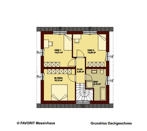 Massivhaus Creativ Sun 116 von Favorit Massivhaus Schlüsselfertig ab 297480€, Pultdachhaus Grundriss 2