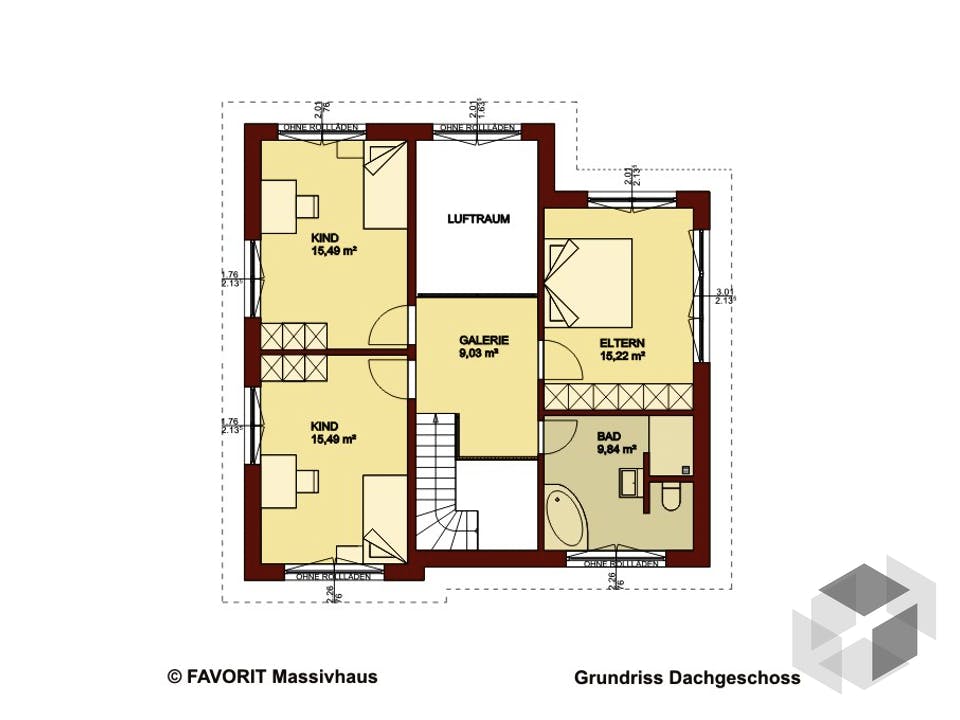 Creativ Sun 141 von Favorit Massivhaus Grundriss
