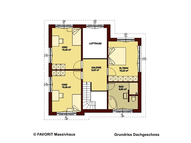 Massivhaus Creativ Sun 141(inactive) von Favorit Massivhaus, Satteldach-Klassiker Grundriss 2