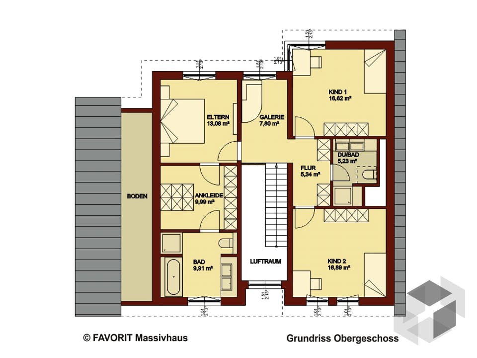 Creativ Sun 183 von Favorit Massivhaus Grundriss