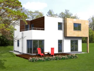 Fertighaus Cube 180 von SOLID-HAUS Schlüsselfertig ab 307100€, Cubushaus Außenansicht 1