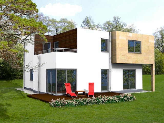 Fertighaus Cube 180 von SOLID-HAUS Schlüsselfertig ab 307100€, Cubushaus Außenansicht 1